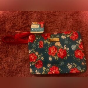 New chic Pioneer Women clutch bag wristlet blue floral beautiful patterned gift